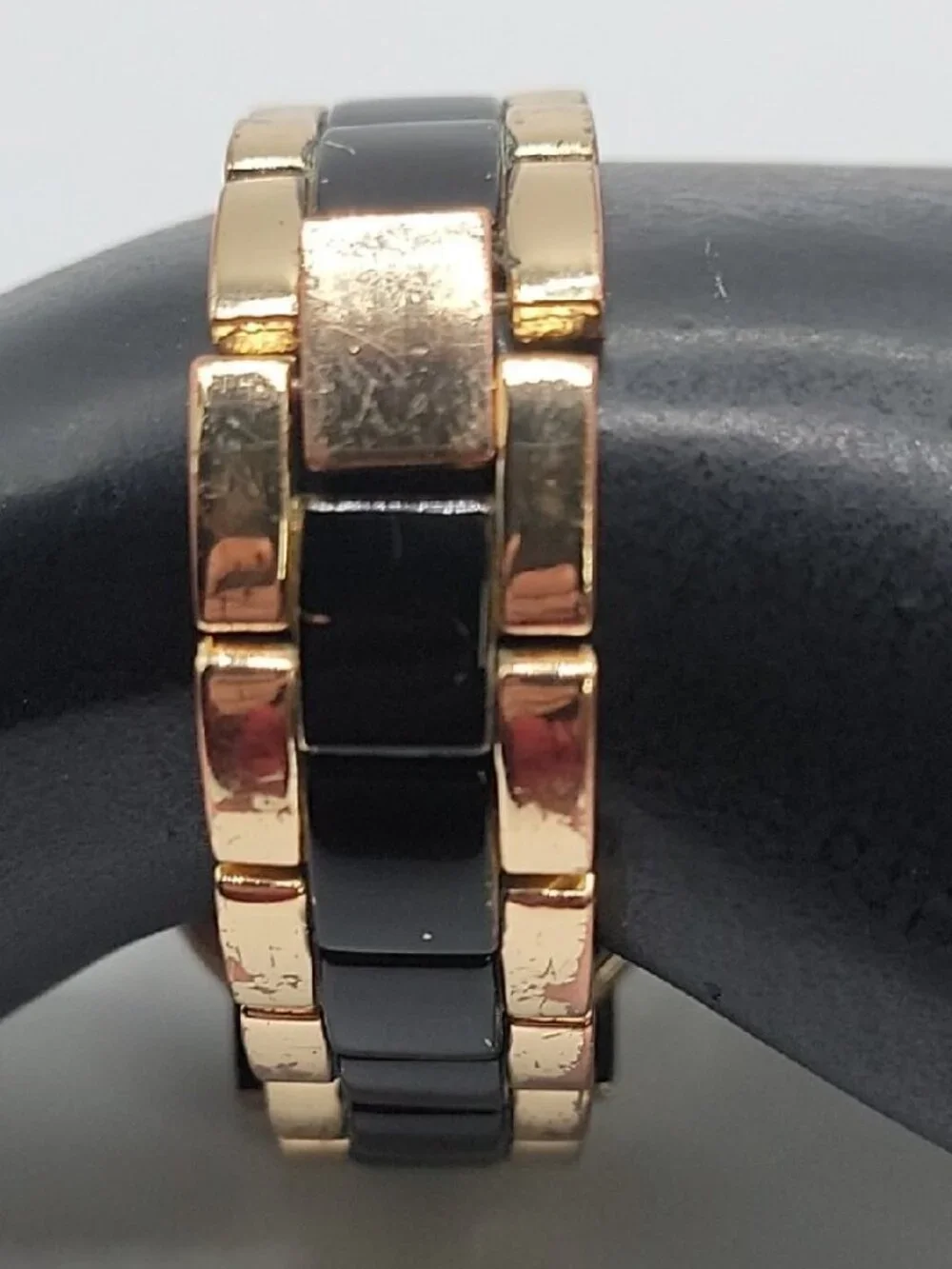Kardashian Kollection Two-Tone Gold & Black Quartz Link Bracelet Watch - Tested